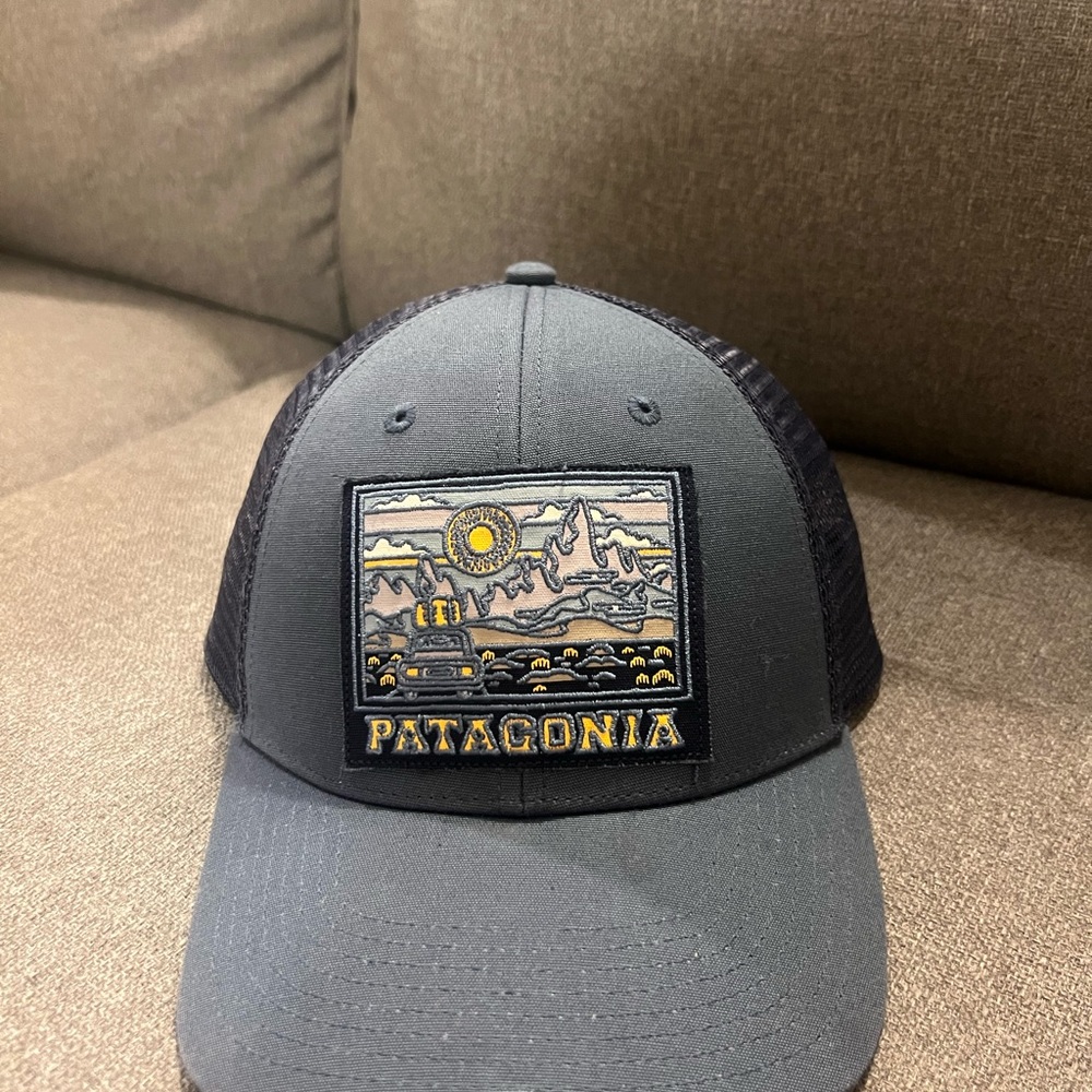 Patagonia Charcoal Trucker Hat with Mountain Patch